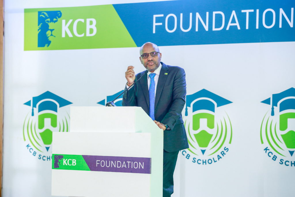 KCB Group CEO Paul Russo speaking at the launch of the KCB Foundation 2025 University Scholars Program at the KCB Leadership Centre in Karen.