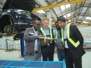Kenya, Germany Restore Deal to Boost Auto Sector (From left) Deputy Head of Mission, Head of Economic Affairs German Embassy - Alexander Fierley, General Manager, Kenya Vehicle Manufacturers (KVM) - Moses Abiero and CFAO Mobility Managing Director, Arvinder Reel during the German Embassy visit at Kenya Vehicle Manufacturers (KVM).