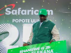 Five More Kenyans Win KES 1 Million Each as Shangwe @25 Nears Final Week Moses Elekana, winner of KES 1 million in the Shangwe @25 campaign, poses for a photo with his cheque during the award ceremony held at Kangundo Road Market in Nairobi.