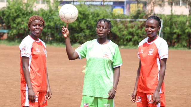 Kayole Starlets’ newly signed players - Sonia Wambui, Calta Nasambu and Naomi Nanjala Masinde. The trio were part of the Safaricom Chapa Dimba All-Stars team for Season 4.